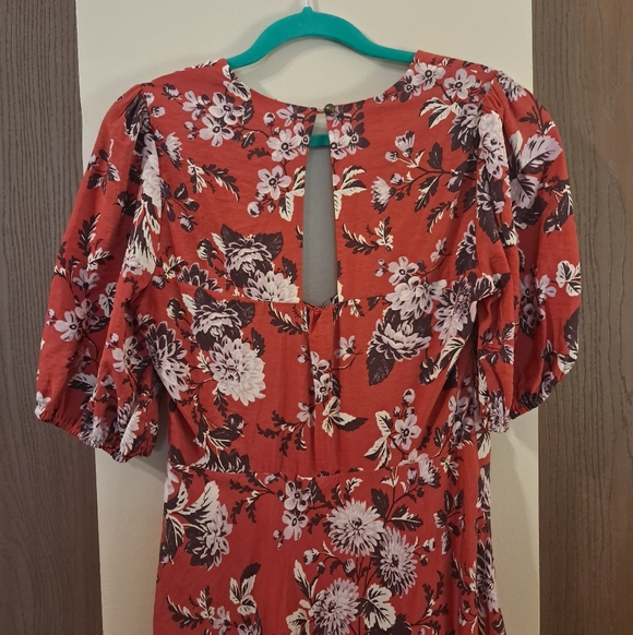 NWOT Anthropologie Maeve Red Floral High Low Dress - Picture 9 of 9